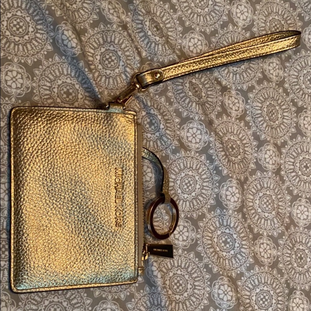 Gold Michael Kors Wristlet or Key Chain Wallet